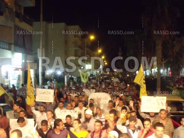 مسيره حاشدة ببرج العرب ضد قمع الطلبة