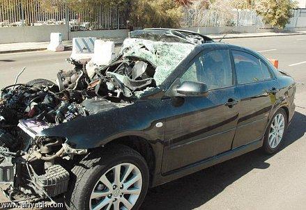 تفحم 3 أشخاص في حادث سيارة على طريق الاسماعيلة – القاهرة