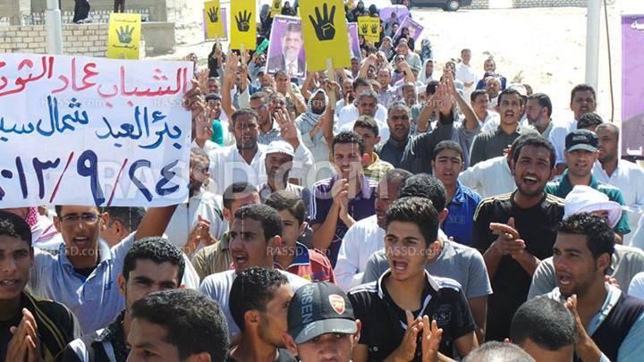 بالصور..مسيرة حاشدة لمؤيدى الشرعية ببئرالعبد