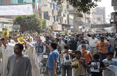 مسيرة بمدينة ناصر ببني سويف رفضا لحكم العسكر