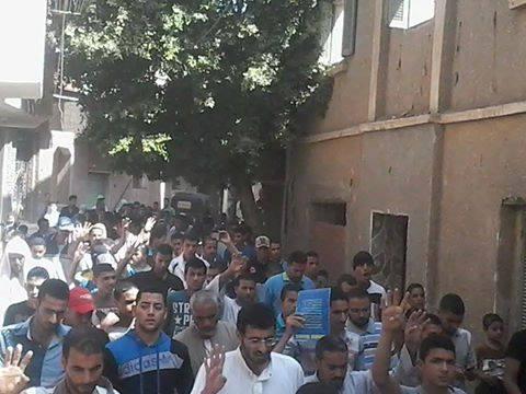 مسيرة بإبشواى بالفيوم تنديدا بمجازر الانقلاب