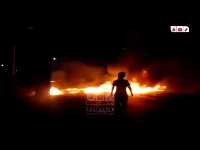 مجهولون يقطعون طريق بهتيم شبرا الخيمة الدائري