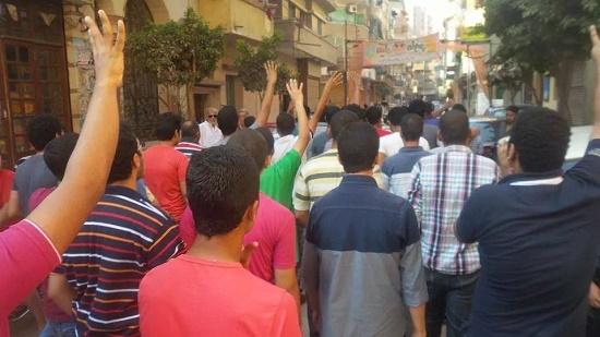 مسيرة لشباب ضد الانقلاب فى الصف بالجيزة