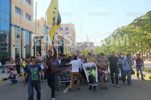 تظاهرة لطلبة 6 أكتوبر ضد الانقلاب