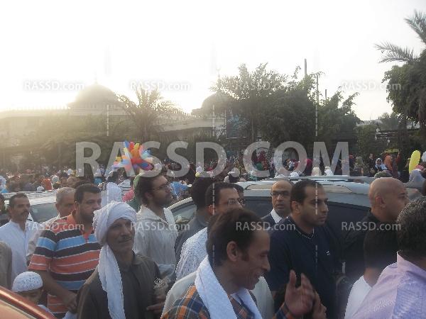 اهالى مدينة نصر يتظاهرون رفضا للانقلاب بعد صلاة العيد