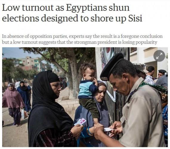 “الجارديان”: قلة أعداد الناخبين تشير إلى فقدان السيسي لشعبيته