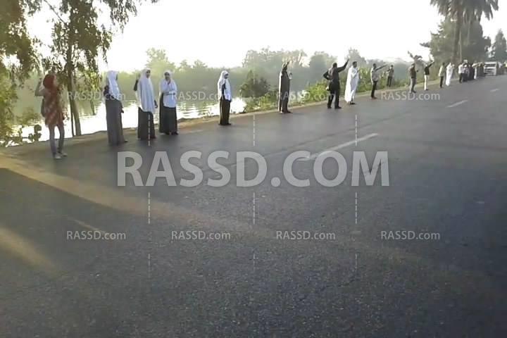 تظاهرة وسلسلة صباحية على طريق “أجا – القاهرة”