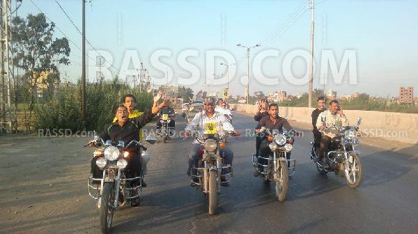 مسيرة للسيارات والدراجات ضد الانقلاب على طريق شربين