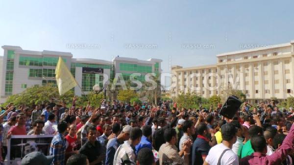 مظاهرة حاشدة لطلاب بني سويف رفضا للانقلاب