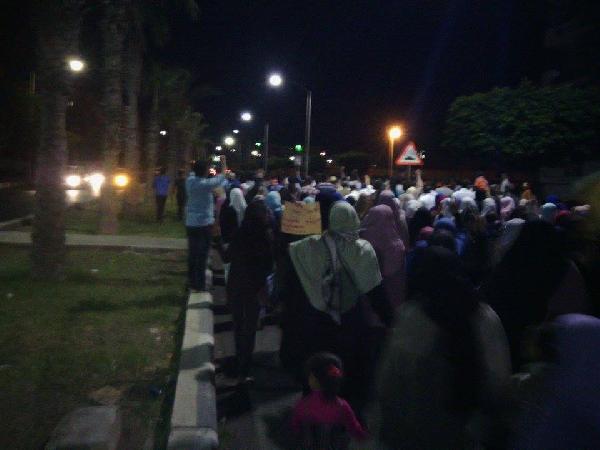 صور| مسيرتان في “السادات” للتنديد بتهجير أهالي سيناء