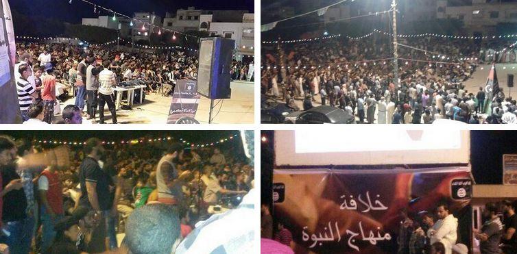 بالفيديو| المئات بمدينة ليبية يبايعون “داعش”