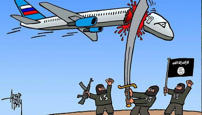 كاريكاتير: تنظيم الدولة يقيم الحد على الطائرة الروسية