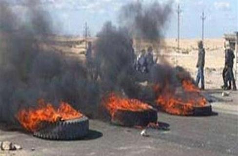 مجهولون يقطعون طريق بني سويف الزراعي ردًا على مقتل شاب