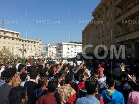 مسيرة لطلاب بني سويف احتجاجا على استشهاد شاب بالميمون