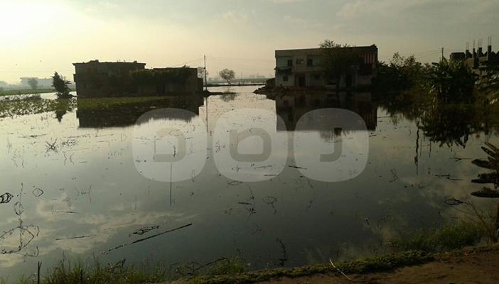 بالصور.. استمرار غرق المنازل في البحيرة.. وحياة الأهالي في خطر