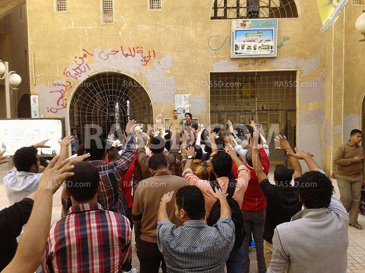 مسيرة لطلاب أزهر تفهنا الأشراف تضامنًا مع انتفاضة السجون