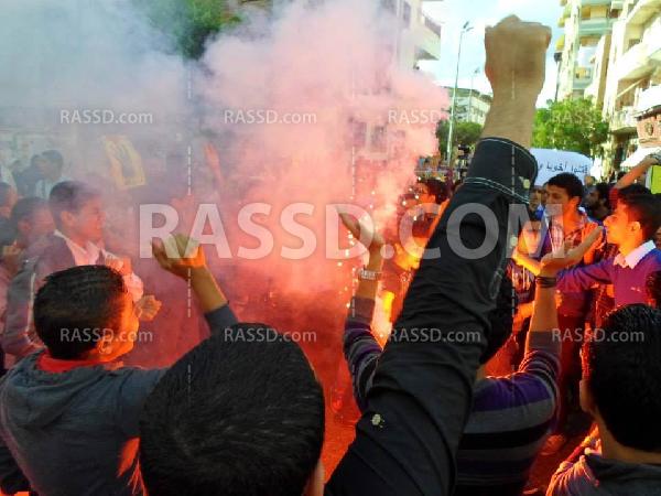 مسيرة حاشدة لطلاب ضد الانقلاب بدمياط