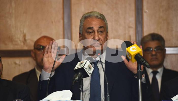 بالصور.. عاشور في مؤتمر بـ”نقابة المحامين”: الزيات عميل لقطر