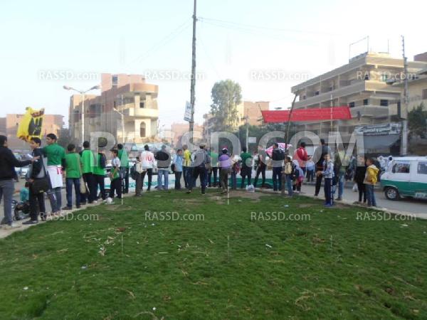 شباب أولتراس منشاوي بالفيوم ينظمن وقفتهم ضد الانقلاب
