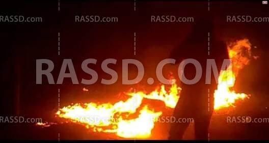 مجهولون يقطعون طريق المحلة الدائري بالغربية