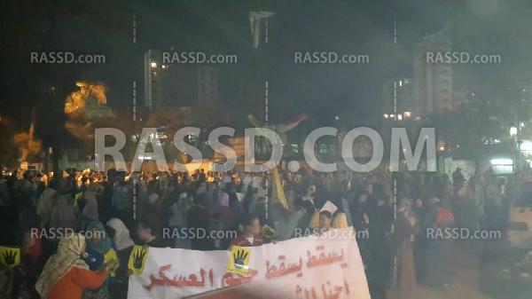 البلطجية يعترضون مسيرة ليلية ضد الانقلاب في المعادي