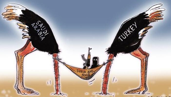 كاريكاتير.. التجاهل التركي والسعودي لخطر تنظيم الدولة يعزز من وجوده