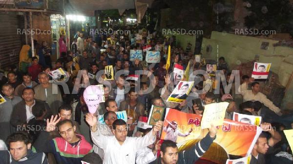 المنصورية تتظاهر تنديدًا باعتقال معارضي الانقلاب