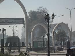 أمن الانقلاب يقتحم جامعة المنيا عقب مسيرة للطلاب