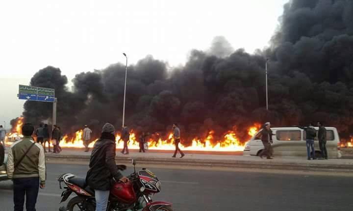 السيطرة على حريق شب بسيارة محملة بالسولار أعلى كوبري مسطرد