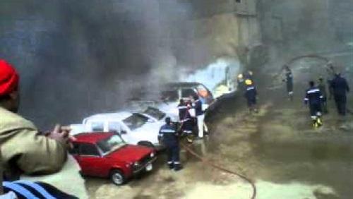 بالفيديو.. حريق بجراج مرور الجيزة يلتهم 17 سيارة ودراجة نارية