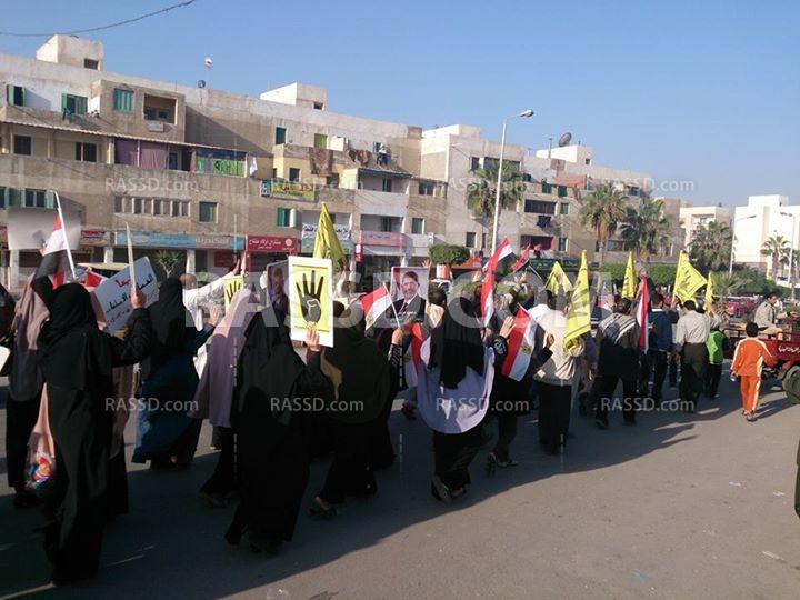 مسيرة صباحية رافضة للانقلاب في برج العرب