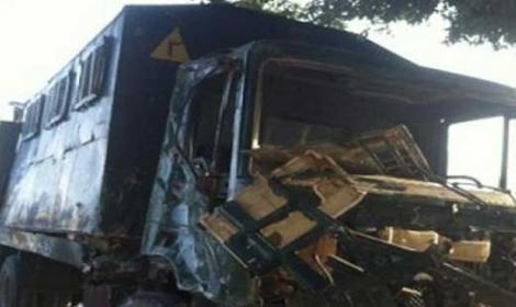 انقلاب حافلة لأمن الانقلاب بعد قمع مظاهرة بالمحلة