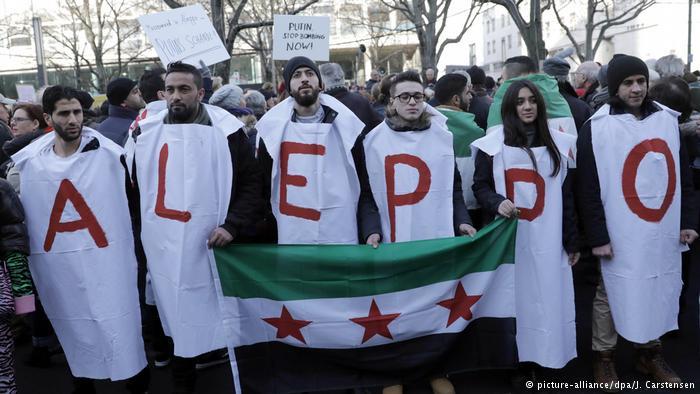 تظاهرات أمام السفارة الروسية في برلين تندد بقصف حلب