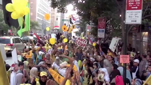 مسيرة بالحافلات السياحية رفضا للانقلاب بنيويورك