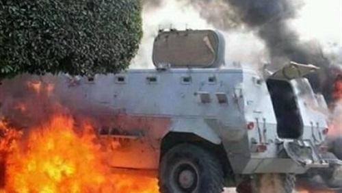 استهداف مدرعة لقوات الشرطة بعبوة ناسفة في العريش