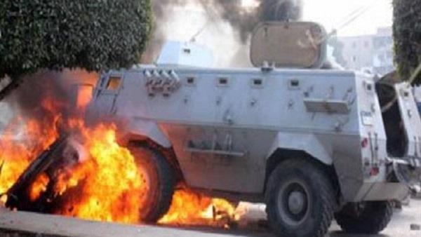 خاص لـ”رصد”: تفجير مدرعة لقوات الشرطة وسط مدينة العريش