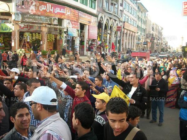 مسيرة لطلاب ضد الانقلاب بدمياط