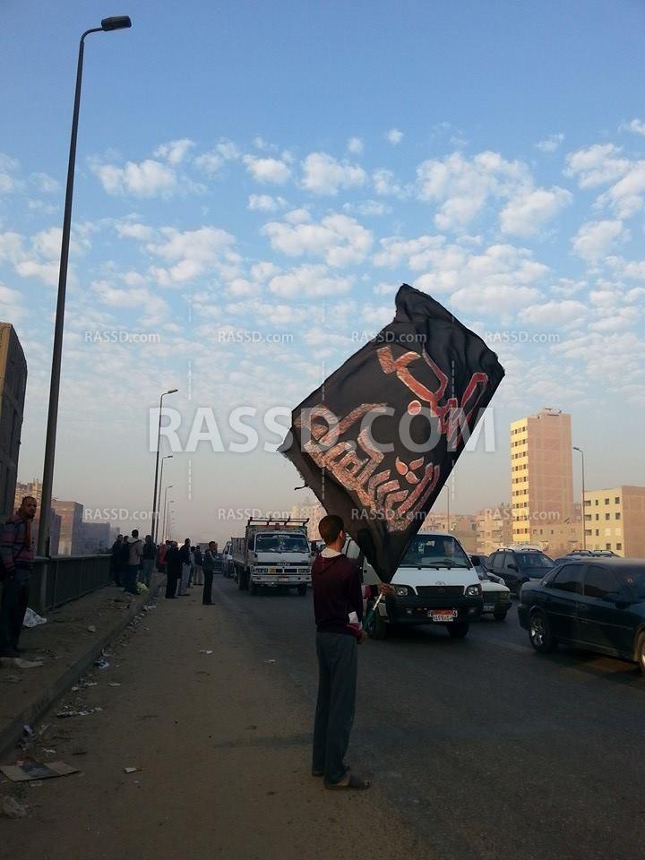 سلسلة بشرية لحركة 7 الصبح بالهرم على الدائرى