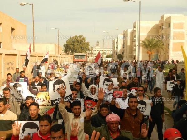 مسيره حاشدة ببرج العرب تنديدا بقانون الارهاب